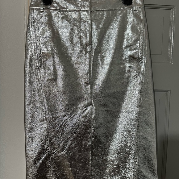 Tibi High Waist Trouser Skirt- Silver metallic- size 0 - Picture 2 of 4
